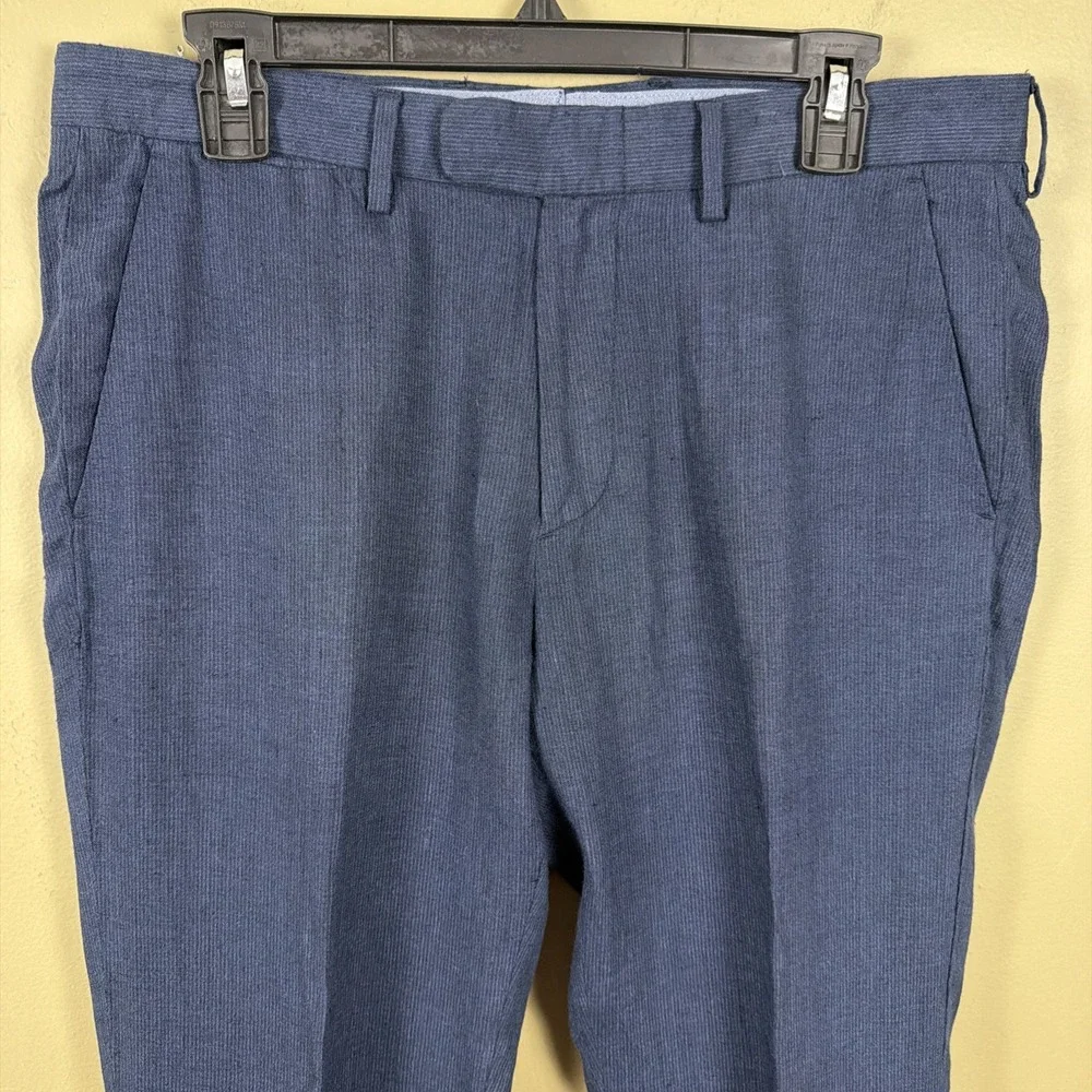 J.Crew Bowery Slim Fit, Baird McNutt Irish Linen Pants Men's 32x30 Navy Preppy